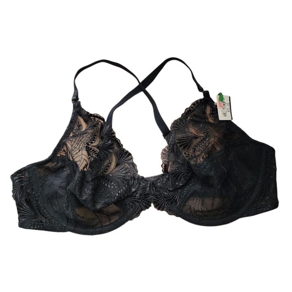 BALI VINTAGE Lace Desire Underwire Bra‎ Vintage NOS Black Deadstock Size 42C NEW